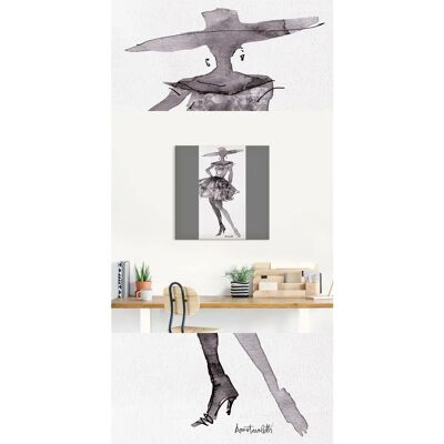 ARTland - Mode Skizzenbuch V - 20x40 cm - Schwarz - Canvas print ARTland - Mode Skizzenbuch V - 20x40 cm - Schwarz - Canvas print