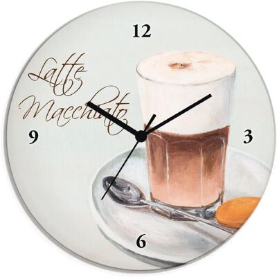 ARTLAND Weiße Glasuhr - Latte Macchiato - Lautloses Quarz- oder Funkuhrwerk - 1,8cm dick ARTLAND Weiße Glasuhr - Latte Macchiato - Lautloses Quarz- oder Funkuhrwerk - 1,8cm dick