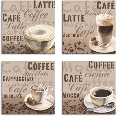 ARTLAND - Milchkaffee Latte MacchiatoChocolate - Beige - 30x30 cm - Canvas print ARTLAND - Milchkaffee Latte MacchiatoChocolate - Beige - 30x30 cm - Canvas print