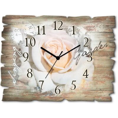 ARTland - In Buchstaben - Rose - Weiß - Wall clock ARTland - In Buchstaben - Rose - Weiß - Wall clock