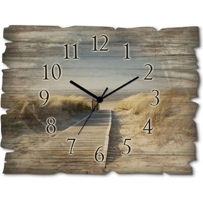ARTLAND Nordseestrand auf Langeoog - Steg Wanduhr - 40x30cm - Beige ARTLAND Nordseestrand auf Langeoog - Steg Wanduhr - 40x30cm - Beige