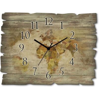 ARTLAND - Weltkarte - Braun - 40x30 cm - Wanduhr ARTLAND - Weltkarte - Braun - 40x30 cm - Wanduhr