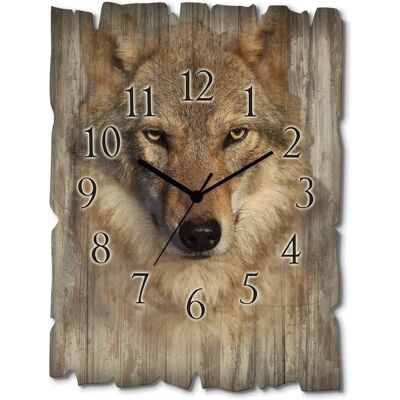 ARTLAND - Wolf - braun - Birkenholz - Wanduhr ARTLAND - Wolf - braun - Birkenholz - Wanduhr