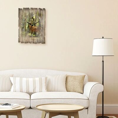 ARTland - Hirsch 4 - Wald - grün - 30x40 cm - Wanduhr ARTland - Hirsch 4 - Wald - grün - 30x40 cm - Wanduhr