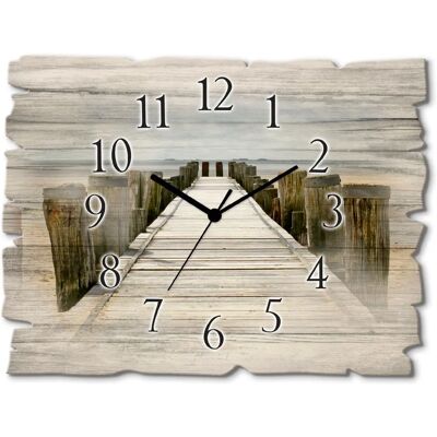 ARTLAND Wanduhr - Steg ins Watt - Leise, 40x30 cm ARTLAND Wanduhr - Steg ins Watt - Leise, 40x30 cm