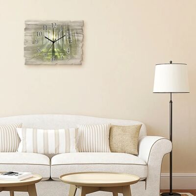 ARTland - Wald im Gegenlicht - 40 cm x 30 cm - Birkenholz - Wanduhr ARTland - Wald im Gegenlicht - 40 cm x 30 cm - Birkenholz - Wanduhr