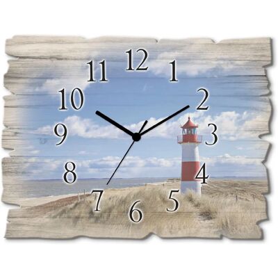 ARTLAND - Leuchtturm Sylt - Blau - 40x30 cm - Wall clock ARTLAND - Leuchtturm Sylt - Blau - 40x30 cm - Wall clock