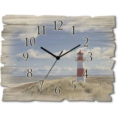 ARTLAND - Leuchtturm Sylt - Blau - 40x30 cm - Wall clock ARTLAND - Leuchtturm Sylt - Blau - 40x30 cm - Wall clock