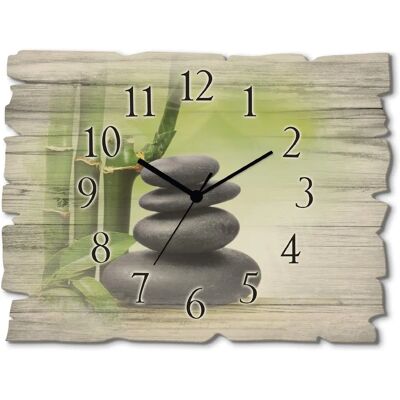 ARTland - Spa Konzept Zen Basaltsteine - Grün - Wall Clock ARTland - Spa Konzept Zen Basaltsteine - Grün - Wall Clock