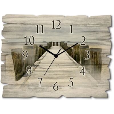 ARTLAND - Steg ins Watt - Beige - Birkenholz - Wanduhr ARTLAND - Steg ins Watt - Beige - Birkenholz - Wanduhr
