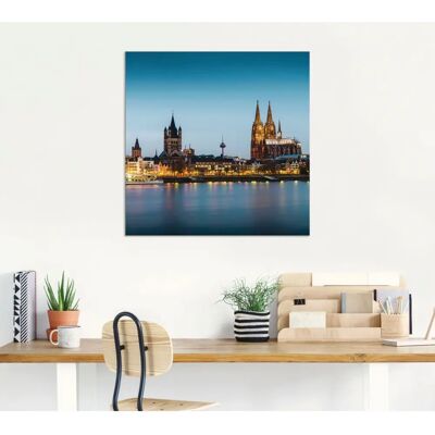 ARTland - Köln Rheinpromenade - blau - Alu-Dibond - Wandbild ARTland - Köln Rheinpromenade - blau - Alu-Dibond - Wandbild