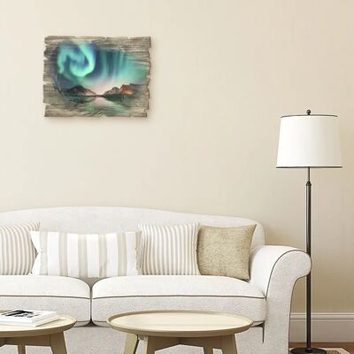ARTland - Auroraborialis - 40x30 cm - Blau - Wall art ARTland - Auroraborialis - 40x30 cm - Blau - Wall art