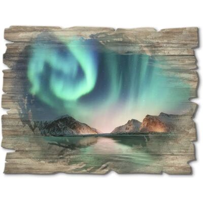 ARTland - Auroraborialis - 40x30 cm - Blau - Wall art ARTland - Auroraborialis - 40x30 cm - Blau - Wall art