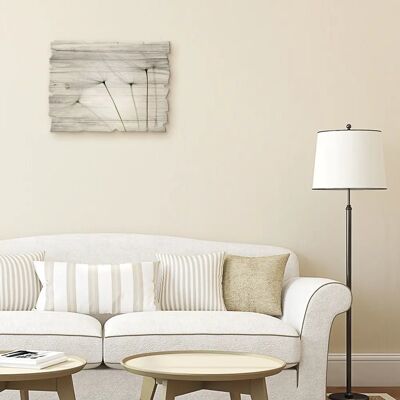 ARTLAND - Pusteblumen-Samen I - Grau - Wood wall art ARTLAND - Pusteblumen-Samen I - Grau - Wood wall art