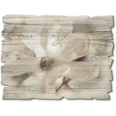 ARTLAND - Magnolie_Detail - weiß - 40x30 cm - Holzbild ARTLAND - Magnolie_Detail - weiß - 40x30 cm - Holzbild