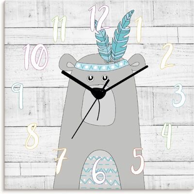 ARTLAND - Bär - Blau - 30x30 cm - Wall clock ARTLAND - Bär - Blau - 30x30 cm - Wall clock
