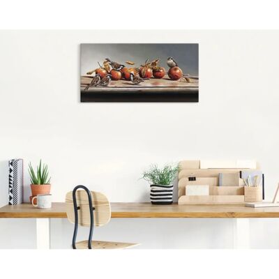 ARTLAND - Haus Spatzen II - Braun - 40x20 cm - Leinwandbild ARTLAND - Haus Spatzen II - Braun - 40x20 cm - Leinwandbild