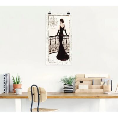 ARTLAND - Die schöne in Schwarz - 20x40 cm - Wall art ARTLAND - Die schöne in Schwarz - 20x40 cm - Wall art