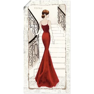 ARTland - Die schöne in Rot - 20x40 cm - Rot - Wall art ARTland - Die schöne in Rot - 20x40 cm - Rot - Wall art