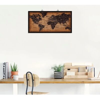 ARTLAND Altes Weltkarte Wandbild Braun - Landkarten, Querformat ARTLAND Altes Weltkarte Wandbild Braun - Landkarten, Querformat