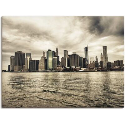 ARTLAND Lower Manhattan Skyline Wandbild - Leinwand, Alu, Poster, Vinyl, Stoff ARTLAND Lower Manhattan Skyline Wandbild - Leinwand, Alu, Poster, Vinyl, Stoff