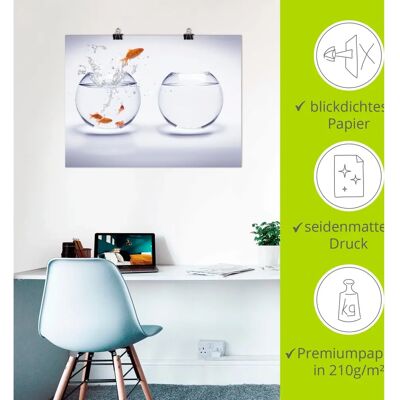 ARTLAND - Goldfischaquarium - Weiß - 80x60 cm - Wandbild ARTLAND - Goldfischaquarium - Weiß - 80x60 cm - Wandbild