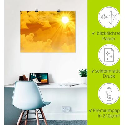 ARTLAND - Warme Sonnenstrahlen - Gelb - 60x45 cm - Canvas print ARTLAND - Warme Sonnenstrahlen - Gelb - 60x45 cm - Canvas print