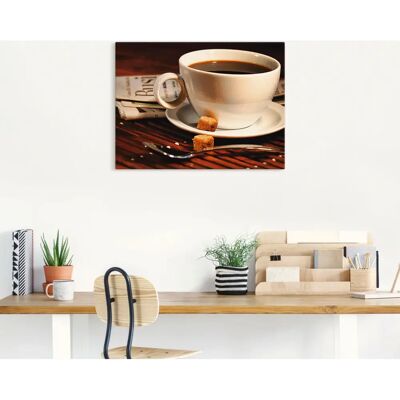 ARTLAND Kaffeetasse und Zeitung - Braun Wandbild ARTLAND Kaffeetasse und Zeitung - Braun Wandbild
