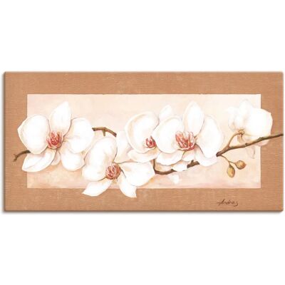 ARTLAND - Orchideenzweig - Beige - 40x20 cm - Canvas print ARTLAND - Orchideenzweig - Beige - 40x20 cm - Canvas print