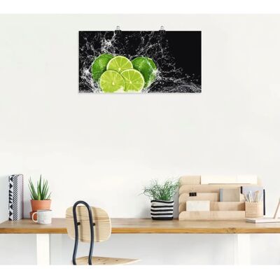 ARTLAND - Limone mit Spritzwasser - 40x20 cm - grün - Wandbild ARTLAND - Limone mit Spritzwasser - 40x20 cm - grün - Wandbild