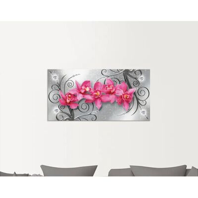 ARTLAND Rosa Orchideen Wandbild - Alu-Dibond, Leinwand & Poster - 60x30cm ARTLAND Rosa Orchideen Wandbild - Alu-Dibond, Leinwand & Poster - 60x30cm