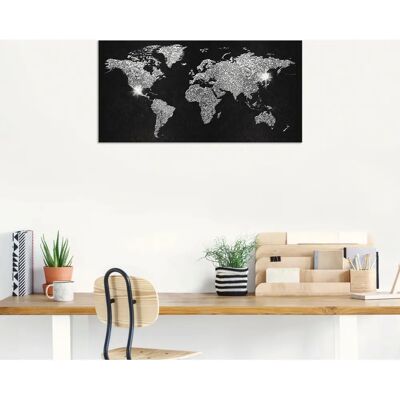 ARTLAND - Weltkarte Glitzer - 60x30 cm - Wandkunst ARTLAND - Weltkarte Glitzer - 60x30 cm - Wandkunst