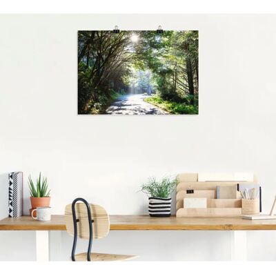 ARTLAND - Sonniger Wald - Grün - 70x50 cm - Wall art ARTLAND - Sonniger Wald - Grün - 70x50 cm - Wall art