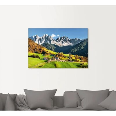 ARTLAND Santa Maddalena Alpen Berge Wandbild - Grün - Indoor & Outdoor ARTLAND Santa Maddalena Alpen Berge Wandbild - Grün - Indoor & Outdoor