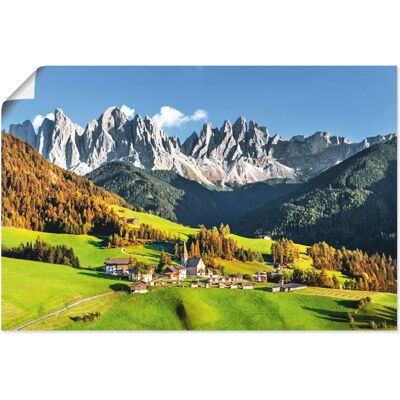 ARTLAND Alpen Berge Santa Maddalena Wandbild - Berg & Alpen Poster ARTLAND Alpen Berge Santa Maddalena Wandbild - Berg & Alpen Poster