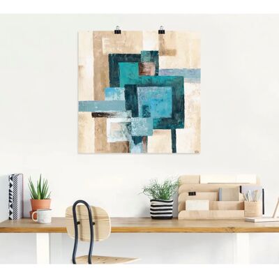 ARTland - Karos Abstrakt II - blau - 50x50 cm - Wall art ARTland - Karos Abstrakt II - blau - 50x50 cm - Wall art