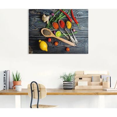 ARTLAND Gewürze in Metalllöffeln - 80x60 cm Wandbild ARTLAND Gewürze in Metalllöffeln - 80x60 cm Wandbild