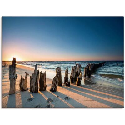ARTLAND Sonnenuntergang Strand Wellenbrecher Wandbild - Landschaft ARTLAND Sonnenuntergang Strand Wellenbrecher Wandbild - Landschaft
