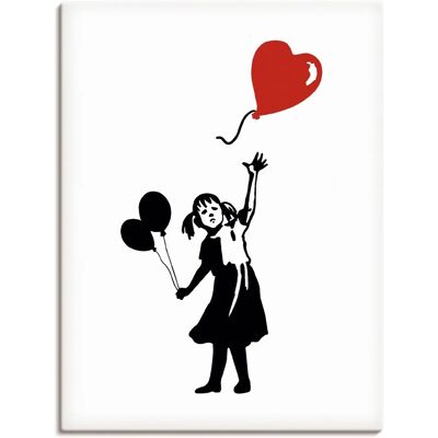 ARTLAND - Silhouette Mädchen Ballon Herz - 30x40 cm - Wandbild ARTLAND - Silhouette Mädchen Ballon Herz - 30x40 cm - Wandbild