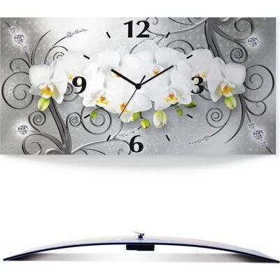 ARTLAND Weiße Orchideen 3D Wanduhr - Wanduhr ARTLAND Weiße Orchideen 3D Wanduhr - Wanduhr