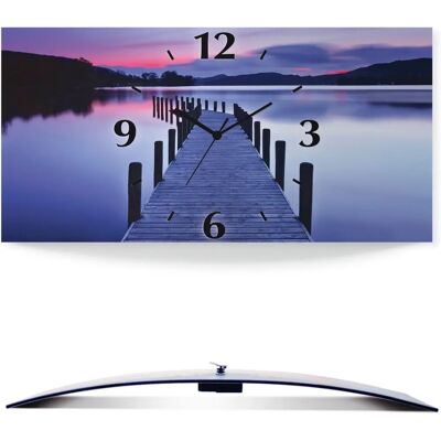 ARTLAND - Panorama Steg Coniston Water - Lila - Wall clock ARTLAND - Panorama Steg Coniston Water - Lila - Wall clock