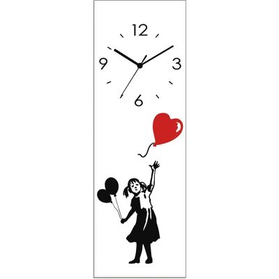 ARTLAND Mädchensilhouette Herzballon Wanduhr - Wanduhr ARTLAND Mädchensilhouette Herzballon Wanduhr - Wanduhr