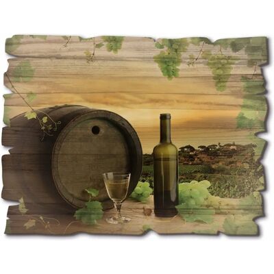 ARTLAND - Wein Trauben Reben Weinberg - 40x30 cm - Wood wall art ARTLAND - Wein Trauben Reben Weinberg - 40x30 cm - Wood wall art