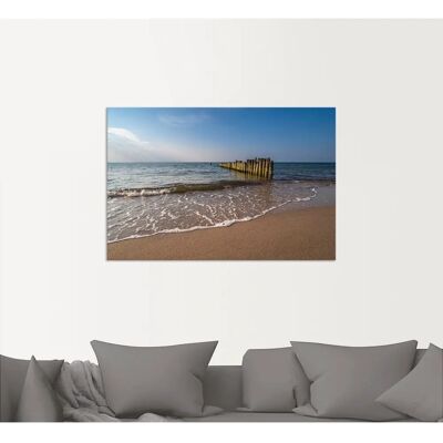 ARTLAND - Buhnen an Küste der Ostsee Graal Müritz - Blau - 30x20 cm - Wall art ARTLAND - Buhnen an Küste der Ostsee Graal Müritz - Blau - 30x20 cm - Wall art