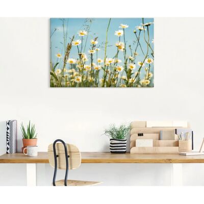 ARTLAND Wandbild Margeriten vor Sommer Himmel - Leinwand, beige ARTLAND Wandbild Margeriten vor Sommer Himmel - Leinwand, beige