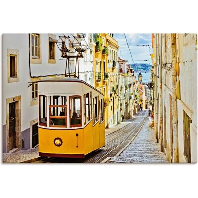 ARTLAND "Ascensor da Gloria in Lissabon" Wandbild - 60x40cm - Gelb ARTLAND "Ascensor da Gloria in Lissabon" Wandbild - 60x40cm - Gelb