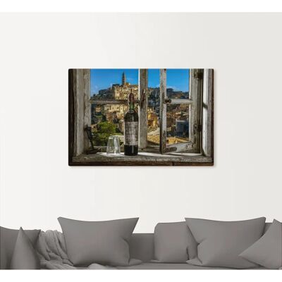 ARTLAND - Blick aus dem Fenster Matera, Italien - 30x20 cm - Leinwandbild - Wandbild ARTLAND - Blick aus dem Fenster Matera, Italien - 30x20 cm - Leinwandbild - Wandbild