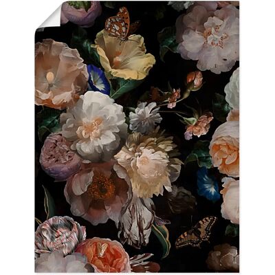 ARTLAND - Antike Holländische Blumen - Pink - Wandbild ARTLAND - Antike Holländische Blumen - Pink - Wandbild