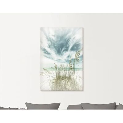 ARTLAND Himmlische Stille am Strand Vintage Wandbild - Leinwand & Alu ARTLAND Himmlische Stille am Strand Vintage Wandbild - Leinwand & Alu