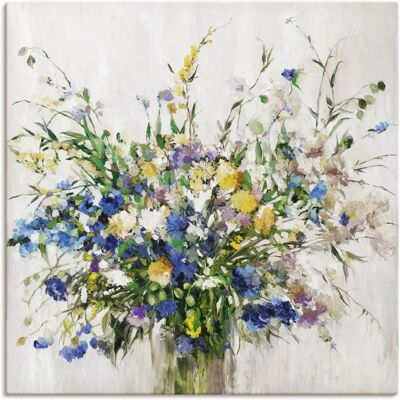 ARTLAND Wildblumenstrauß Quadratisches Leinwandbild ARTLAND Wildblumenstrauß Quadratisches Leinwandbild